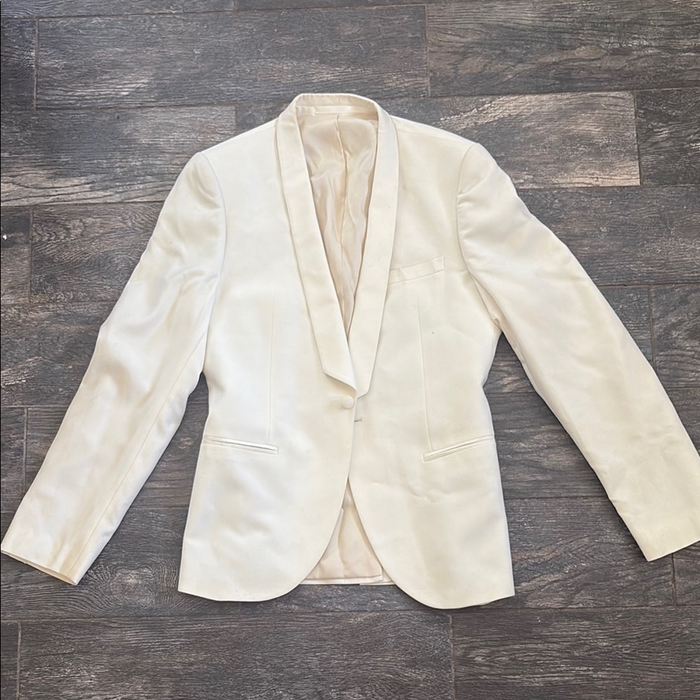 Topman Single Button Cream Blazer